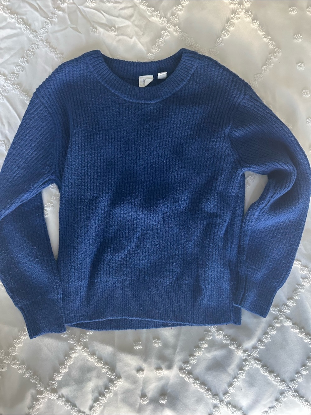 GAP Navy Blue Ribbed Crewneck Sweater